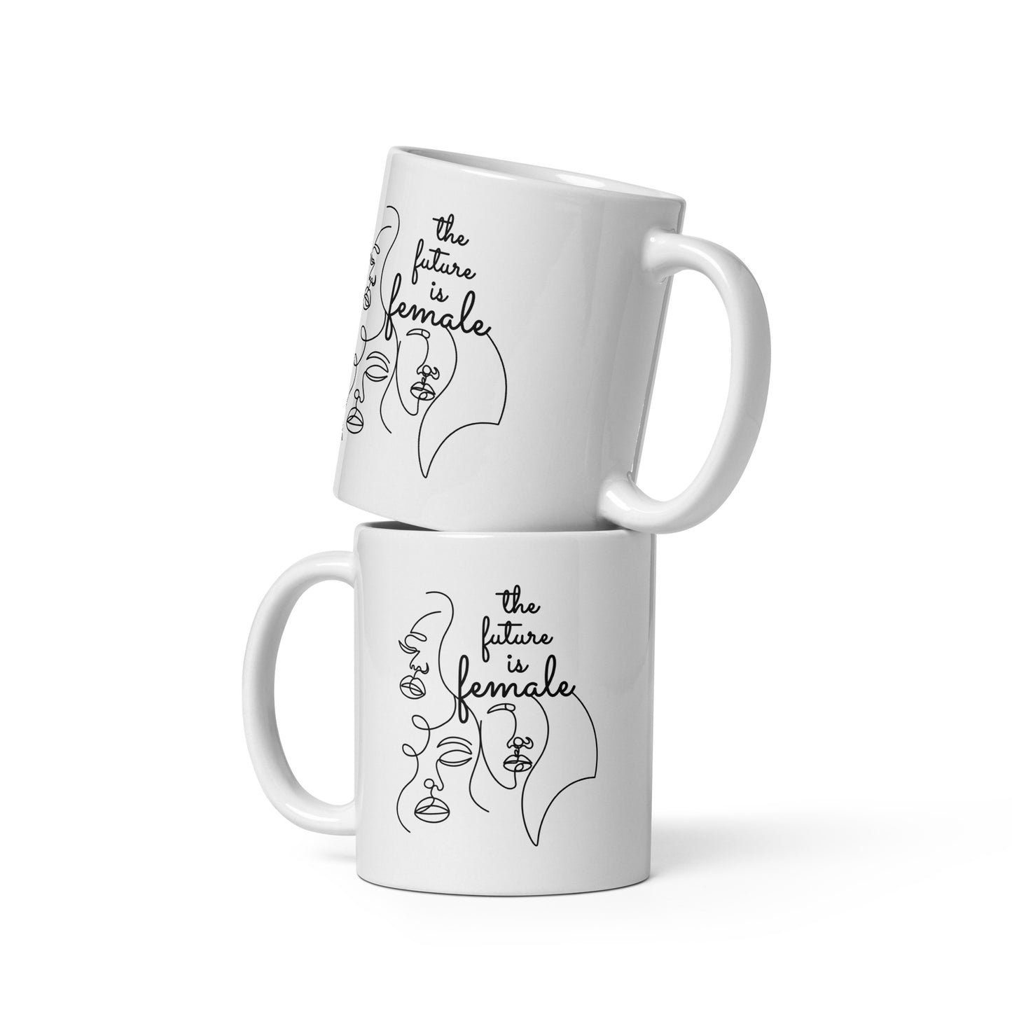 "The Future is Female" White glossy mug