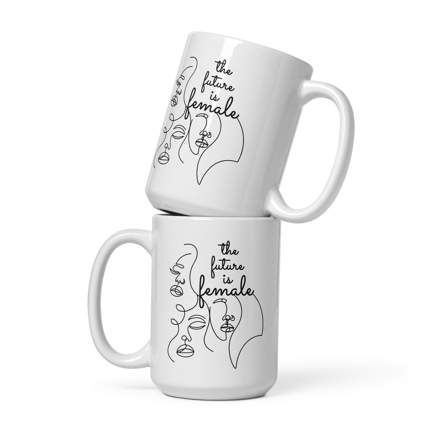 "The Future is Female" White glossy mug